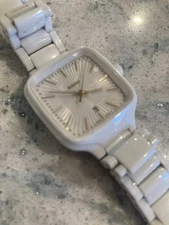Rado True Square White Ceramic Swiss Watch R27 079 6072.3 - Excellent Condition