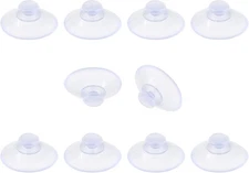 10 Pack Glass Table Suction Cups - 20mm Rubber Suckers, 20 mm, Clear 