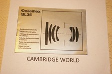 ROLLEI Rolleiflex SL35 Depth Of Field Table guide book GENUINE ORIGINAL