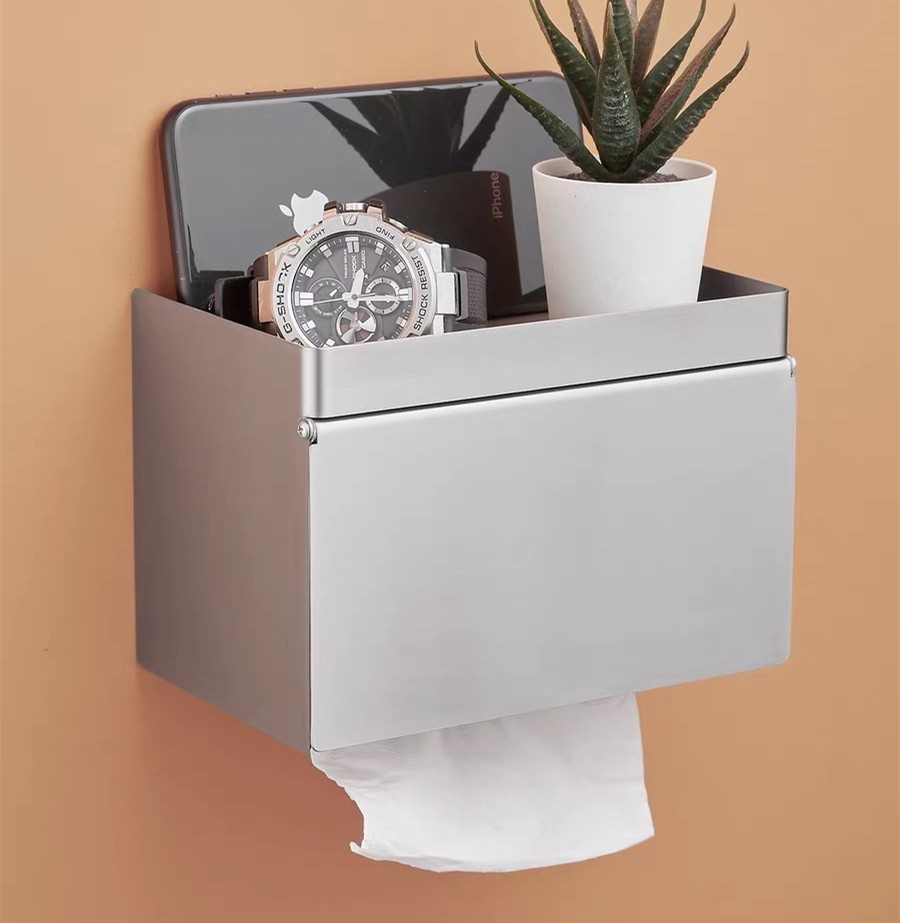 Sus304 Tissue Box Cover Square Storage Holder Bathroom Acces