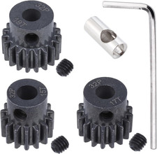 Metal Steel Pinion Gear Set 0.8 Metric 32 Pitch (15T & 17T & 19T),Motor Gears fo