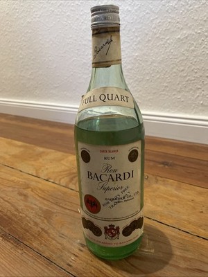 Ron Bacardi Superior Carta Blanca Full Quart alte Flasche Duty Free Bahamas