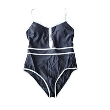 Cupshe Scoop Neck Keyhole Cutout Color Block Swimsuit Size L NWT