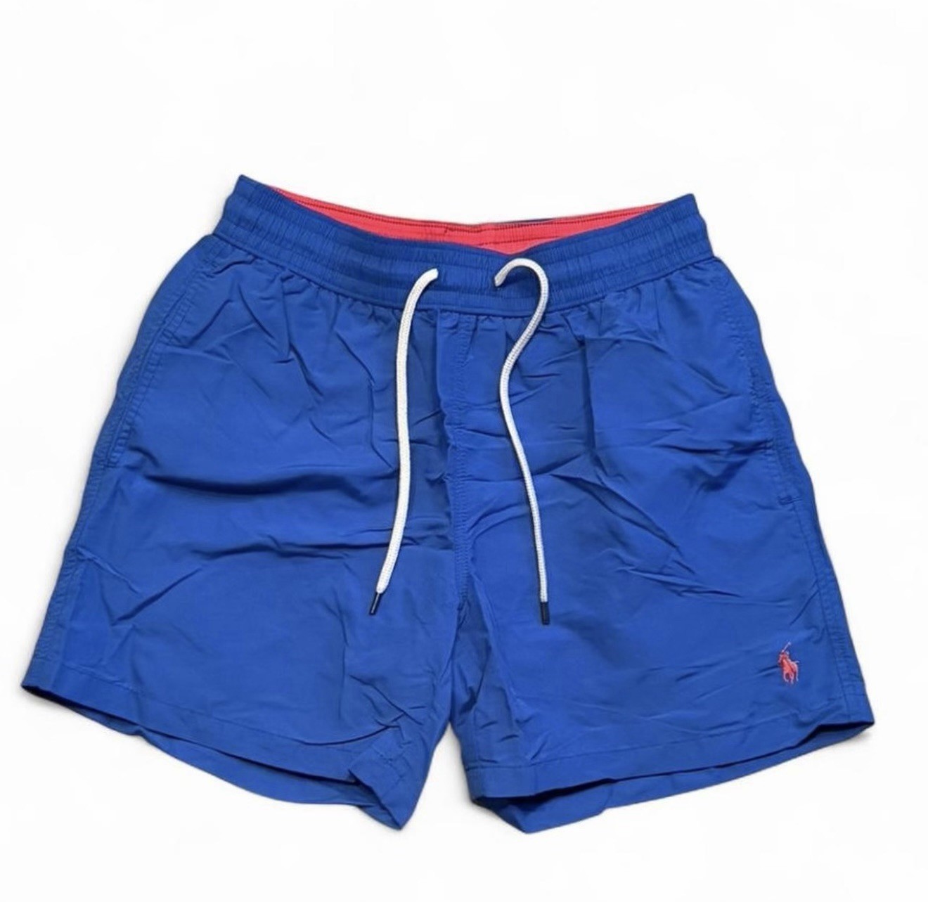 Polo Ralph Lauren Swim Shorts Mens S Blue Red Pony Mesh Lined Trunks