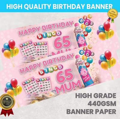 Geburtstagsbanner mit Bingo-Motiv - personalisiert mit beliebigem Namen