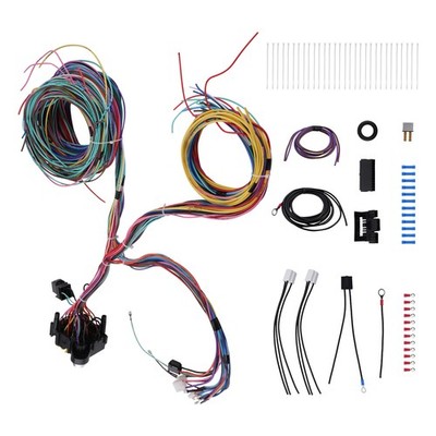21 Circuit Wiring Harness Kit Extra Long 17 Fuses Universal for Chevy New