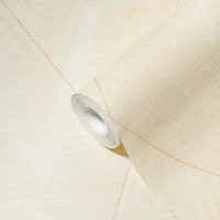 Rauten Tapete Mit Textiloptik – Metallic, Creme, Gelb