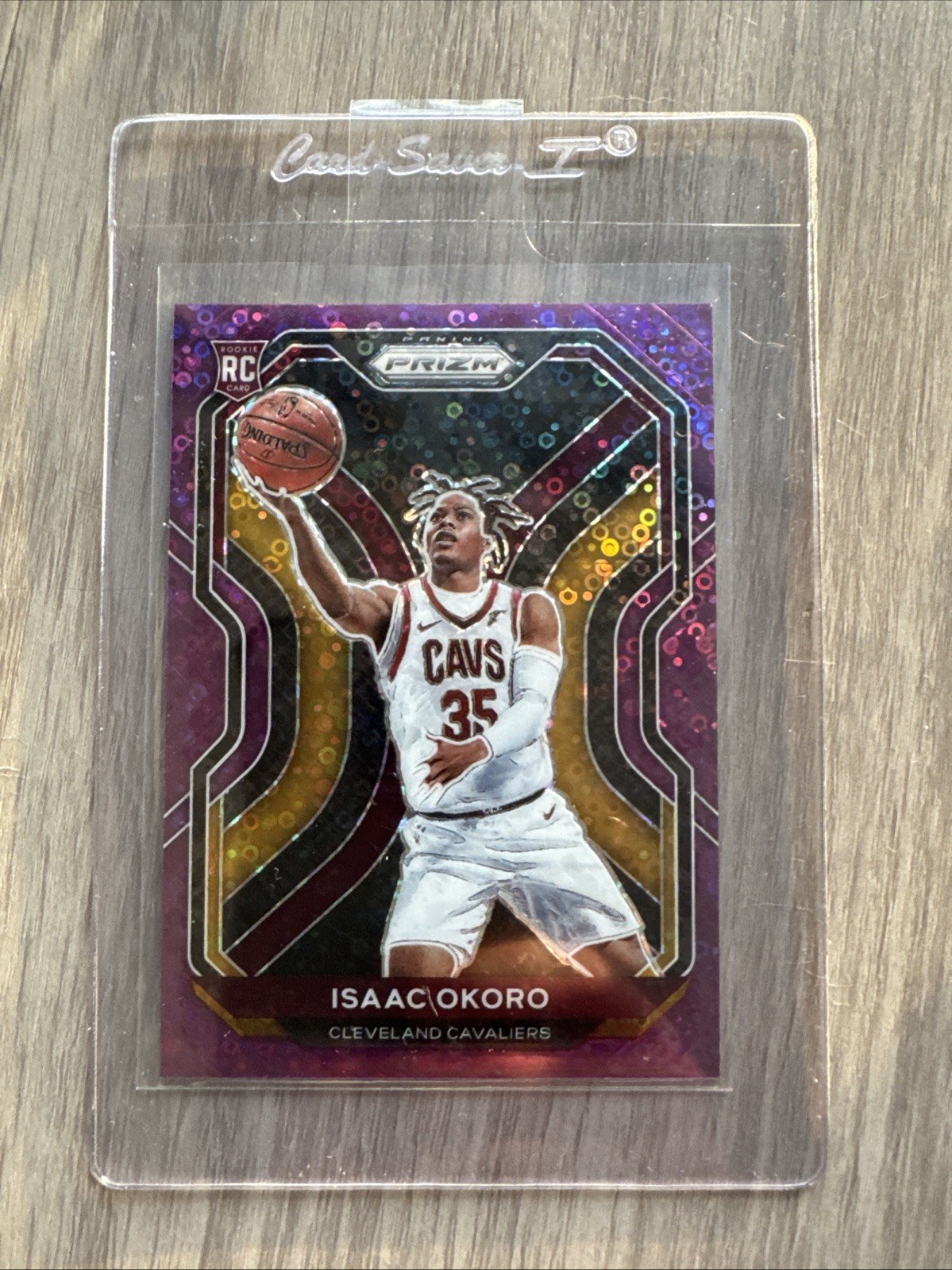 2020-21 Panini Prizm Isaac Okoro Fast Break Purple Prizm Rookie RC #/75