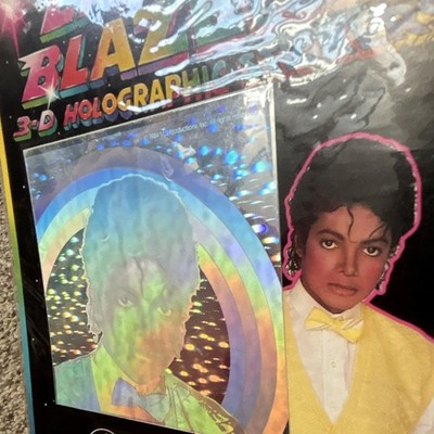 Vintage 1984 Michael Jackson Lazer Blazers 3-D Holographic Stickers Rare Unused