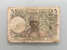 Billet AOF 5 Francs du 01/08/1935 no O.1412