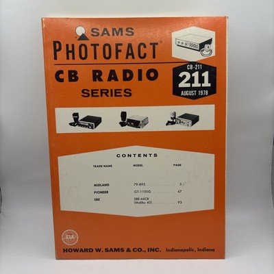 Original Sams Photofact Auto Radio Series Service Repair Manual Book AR-211
