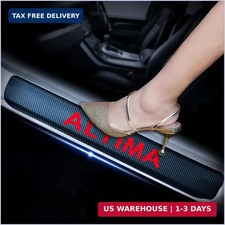 4Pcs Car Door Sill Protector for Nissan Altima, Carbon Fiber Anti-Scratch RED