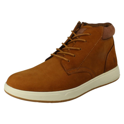 Herren Hush Puppies Leder Spitze & Reißverschluss Leger Alltag Stiefeletten ''Bronko Chukka''