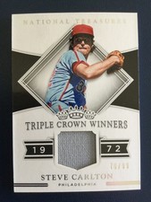 2017 National Treasures Triple Crown Winners Steve Carlton Game Used Jersey /99