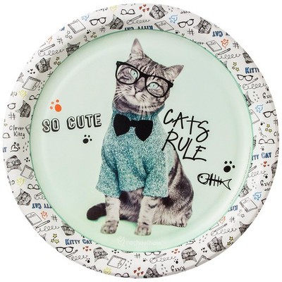 Cats Rule Rachael Hale Animal Pet Kids Birthday Party 9'' Paper Dinner Plates