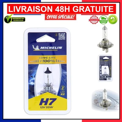 LIFE+100% H7 12V 55W - Ampoule Longue Durée pour Feux de Route & Antibrouillard - Photo 1/4
