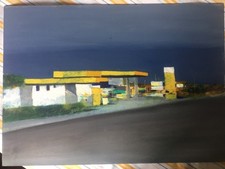 SALVATORE MAGAZZINI: Olio su Tavola 70x50 con Autentica su foto