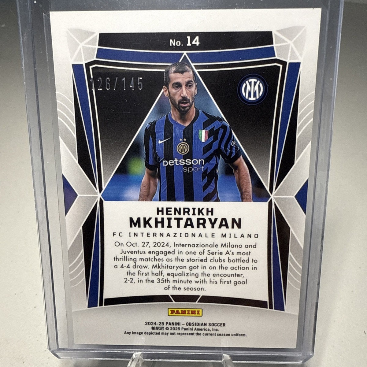 2024-25 Panini Obsidian Soccer Henrikh Mkhitaryan /145 FC Inter
