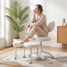 Ergonomic Cross Legged Chair with Wheels,360 Swivel Meditation Chair,ADHD Ch...