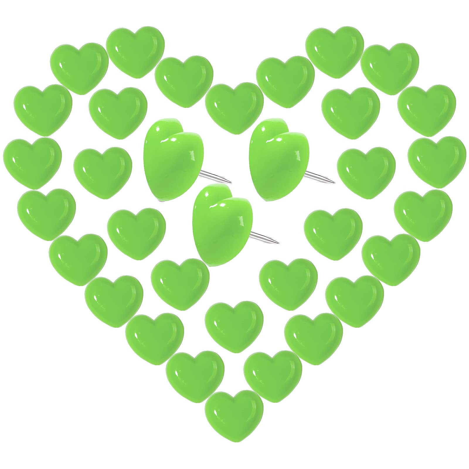 Punaises Cœur Vert Clair Épingles de Fixation pour Scrapbooking et Loisirs Créatifs