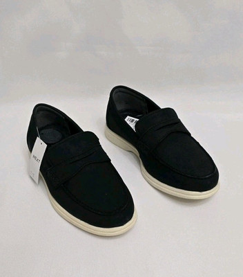 Next Jüngere Jungen Echtleder dunkelblau Ortholite Halbschuhe - UK Größe 11 EUR 29