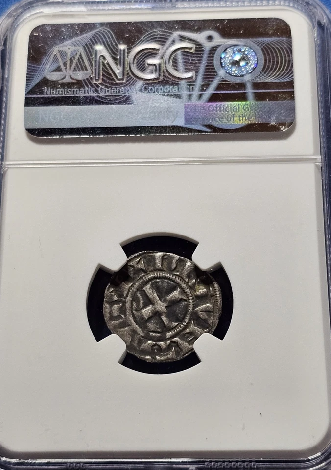 A 1200- 1300 France Denier Besancon Roberts - 4756 ANONYMOUS NGC VF 25 - Image 2 of 2