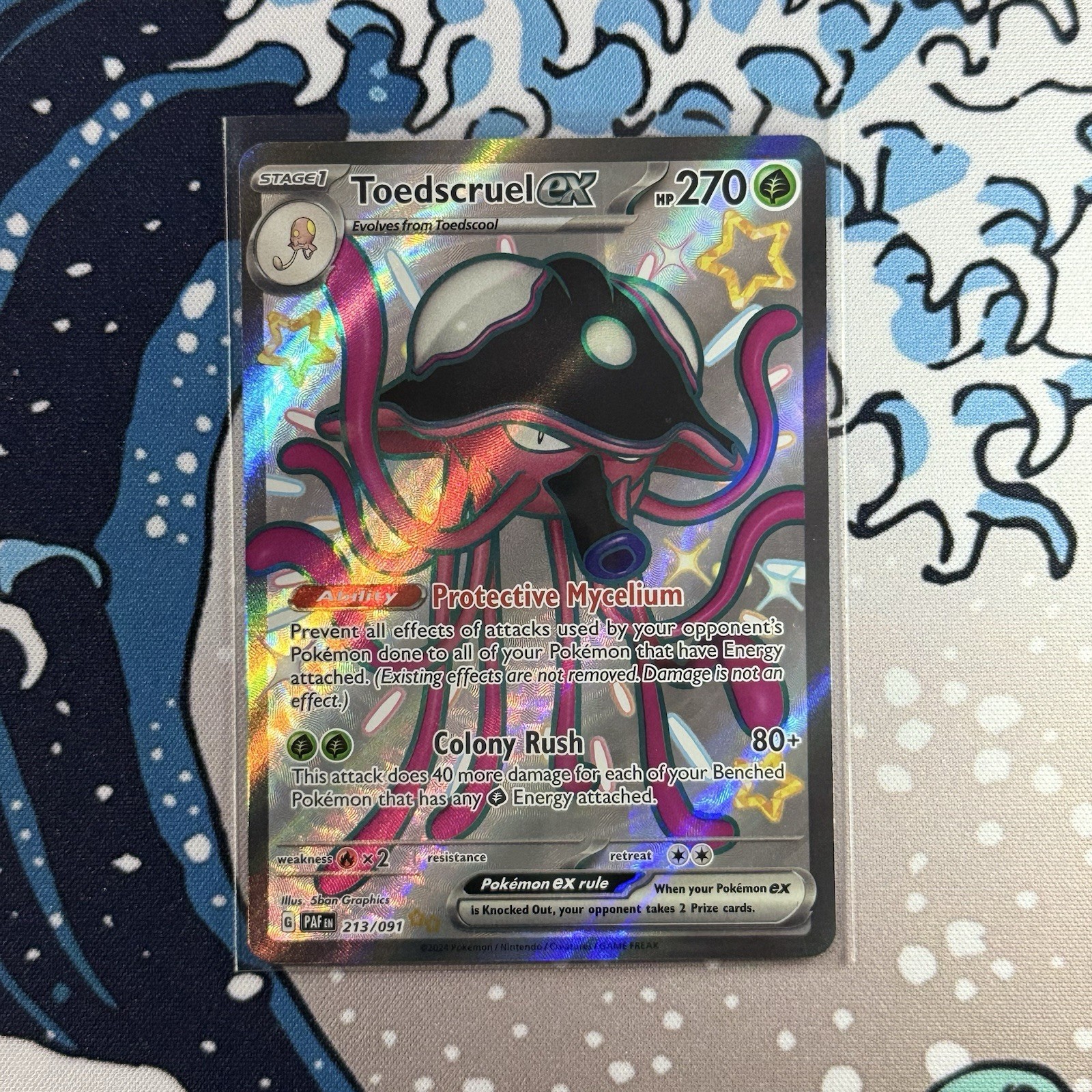 Toedscruel EX 213/091 Shiny Ultra Rare Paldean Fates Raw NM