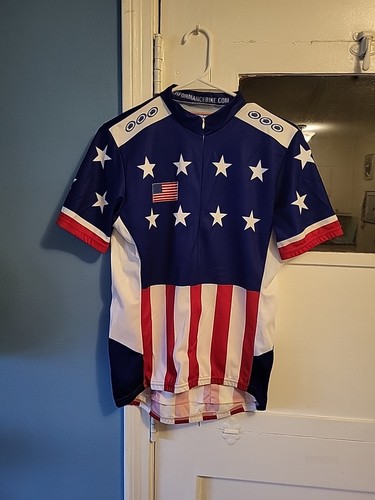 Vintage Performance Cycling Jersey Size Medium Red White and Blue Made In USA