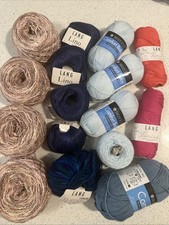 Yarn- Variety- Cotton, Linen, Wool, Nylon Lot of 16 Lang