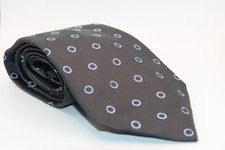VTG Brooks Brothers Golden Fleece Silk Tie Circles Dots Geometric Black USA Made