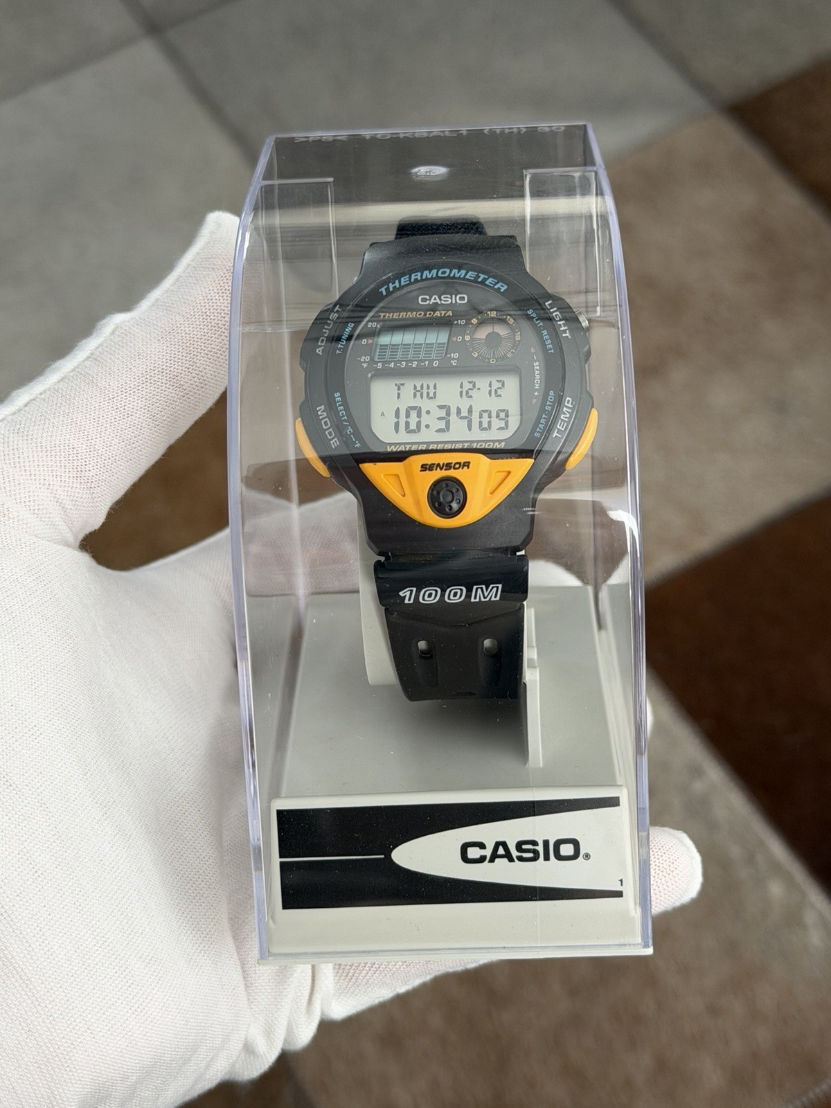 NOS Rare Vintage Casio Thermometer TS-200 Men’s Digital Sports Watch JDM 1990s