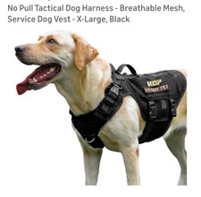 No Pull Tactical Dog Harness-breathable Mesh Service Dog Vest XL New