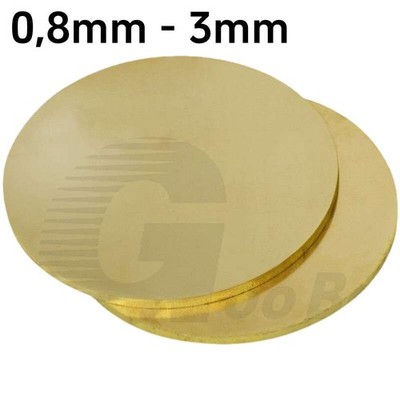 Solide Messing Ronden Scheibe Platte Rund Blech Laser Zuschnitt Stärke 0,8mm-3mm