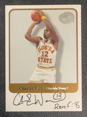 2001 Fleer Charlie Ward Florida State Autograph with Inscription