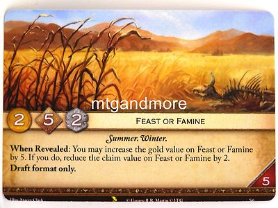 A Game of Thrones 2.0 LCG - 1x #S006 Feast or Famine - Valyrian Draft Starter