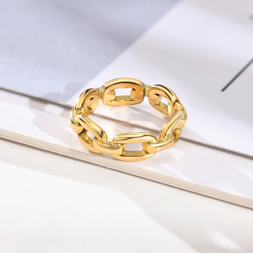 6 MM Fashion Simple Stainless Steel Gold Chain Women's Ring Overlay Size 6-9 - Picture 7 of 11