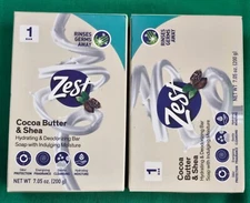 Zest Women Hydrating Deodorant Bar Soap Cocoa Butter and Shea 7.05 oz Lot Of 2