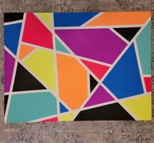 Abstract Geometric Canvas Painting