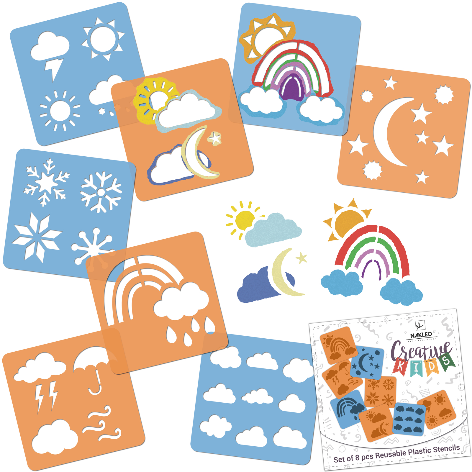 Stencil da disegno per bambini // Set di 8 pezzi. // METEO
