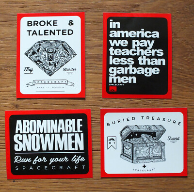 4 X Sticker Spacecraft Snowcat Snowboard Ski Aufkleber Outdoor MTB 