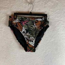Bar III Women's High-Waist La Planta Tropical Bikini Swim Bottom Size M NWT 9965