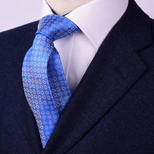 Light Blue Paisley Tie 3" Necktie Skinny Microber A Weave Formal Smart Business