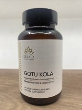 Kerala Ayurveda Organic Gotu Kola 120mg 60 Vegetarian Capsules NEW