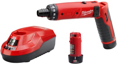 Cordless Hex Screwdriver 1/4 in. Milwaukee M4 4-Volt Lithium-Ion 2-Battery Kit