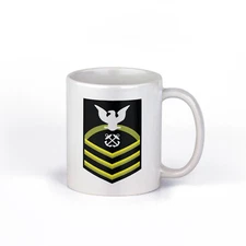 Navy E7 CPO Sleeve Gc Chief Petty Officer Ceramic 11 Ounce Coffee Mug