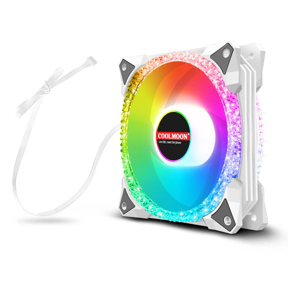 3 Stück LED-Lüfter RGB 120 mm 12 V für CPU mit Fernbedienung Computergehäuse PC - Bild 3 von 4