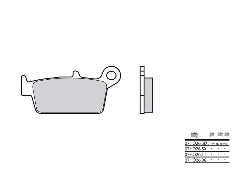 Kit plaquettes de frein arrière BREMBO de haute qualité KAWASAKI KLX 250