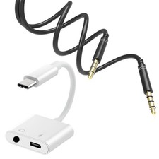 High Rate 2in1 TypeC to 3.5mm Audio Aux Cable  Audio Cable for Nokia 9 PureView