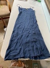 j crew gwyneth Cupro Slip Dress Size 8 Blue Women’s BA916