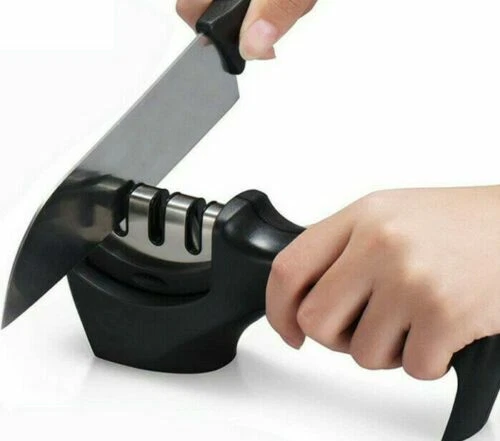 Heavy Duty Kitchen Knife Sharpener, 3 Stages, Tungsten, Ceramic & Diamond